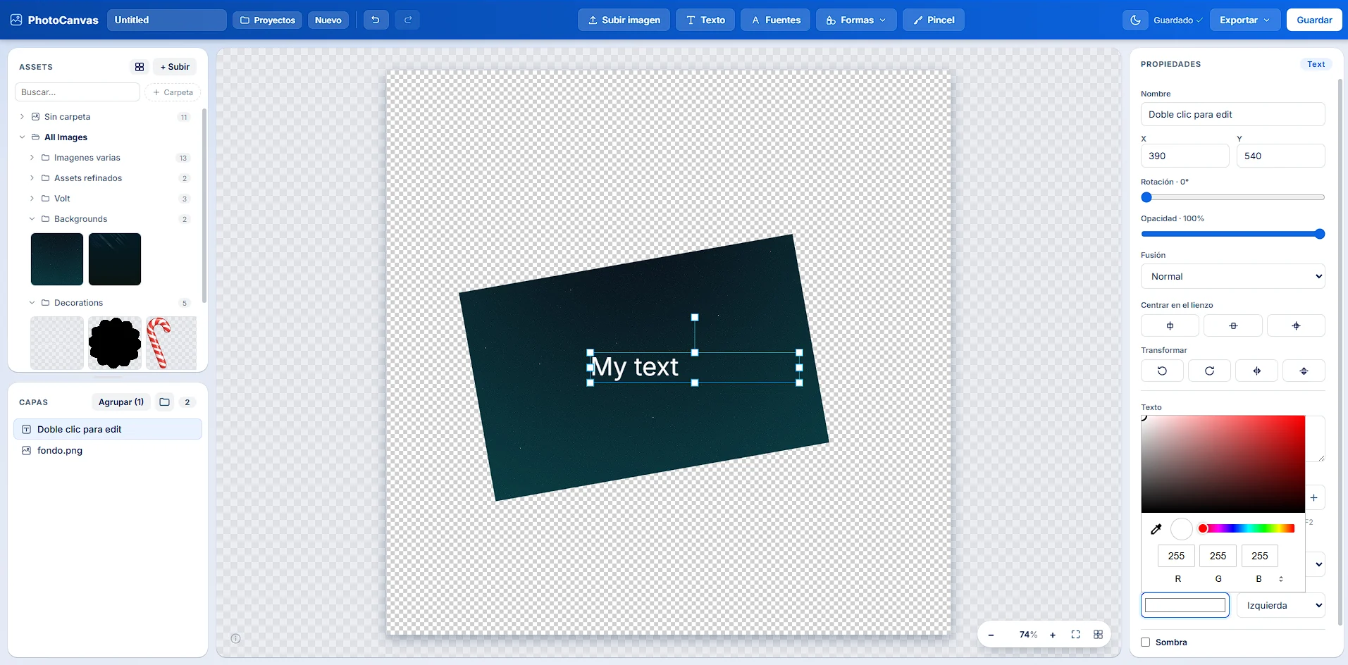 PhotoCanvas — Software a medida
